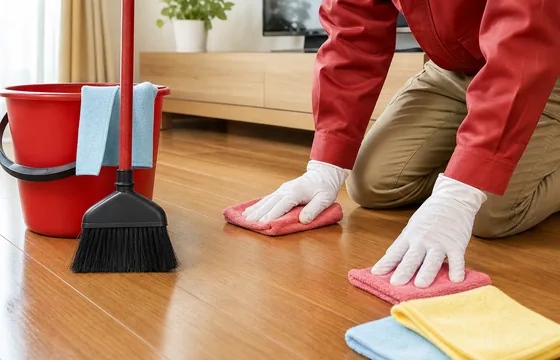 室内の床を清掃する作業イメージ